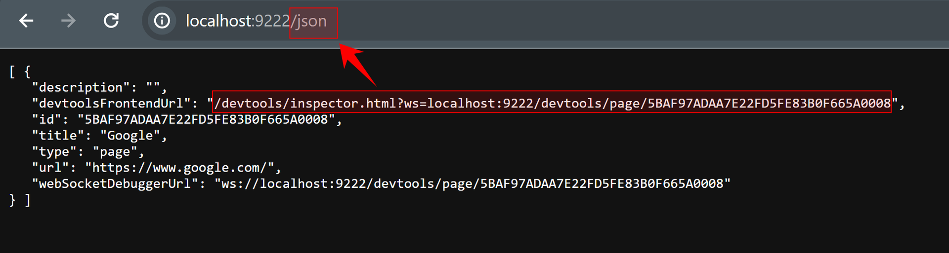 Access to inspector URL