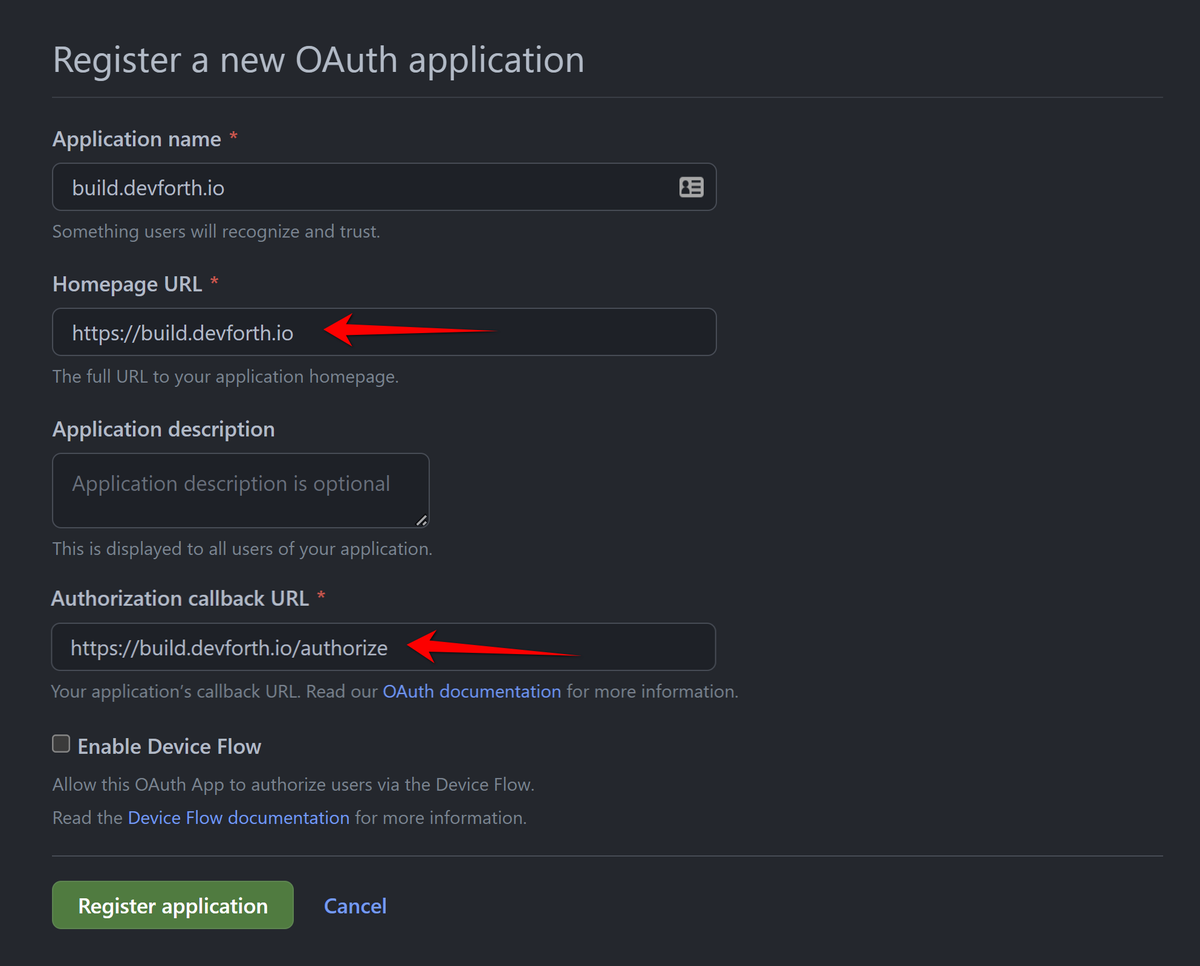 GitHub Authorization Callback And URL settings
