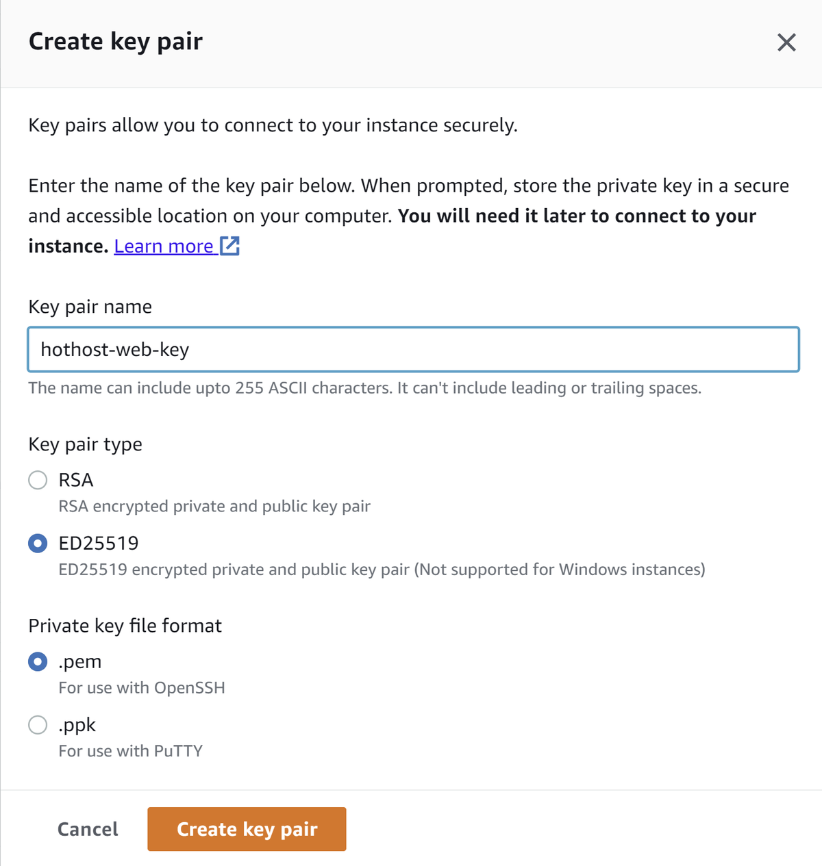 Creating SSH Keypair