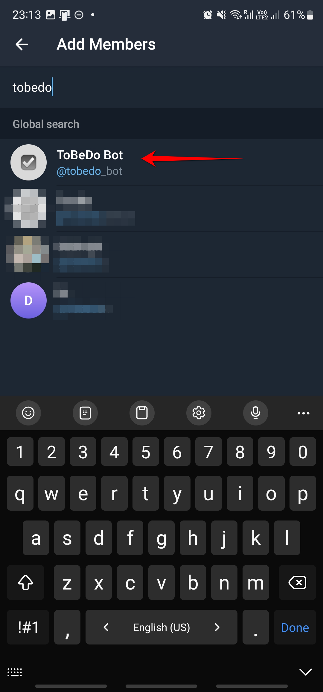 Search for ToBeDo checklist bot