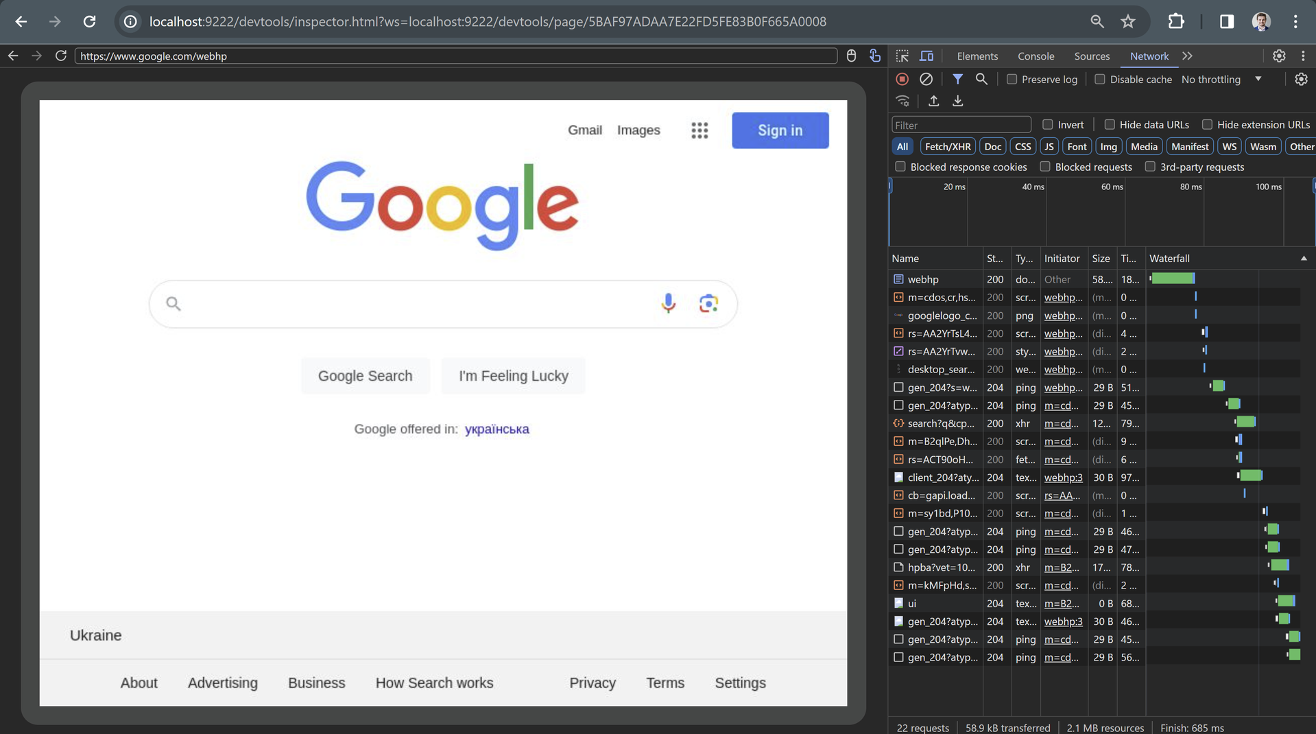 Google Remote debugger